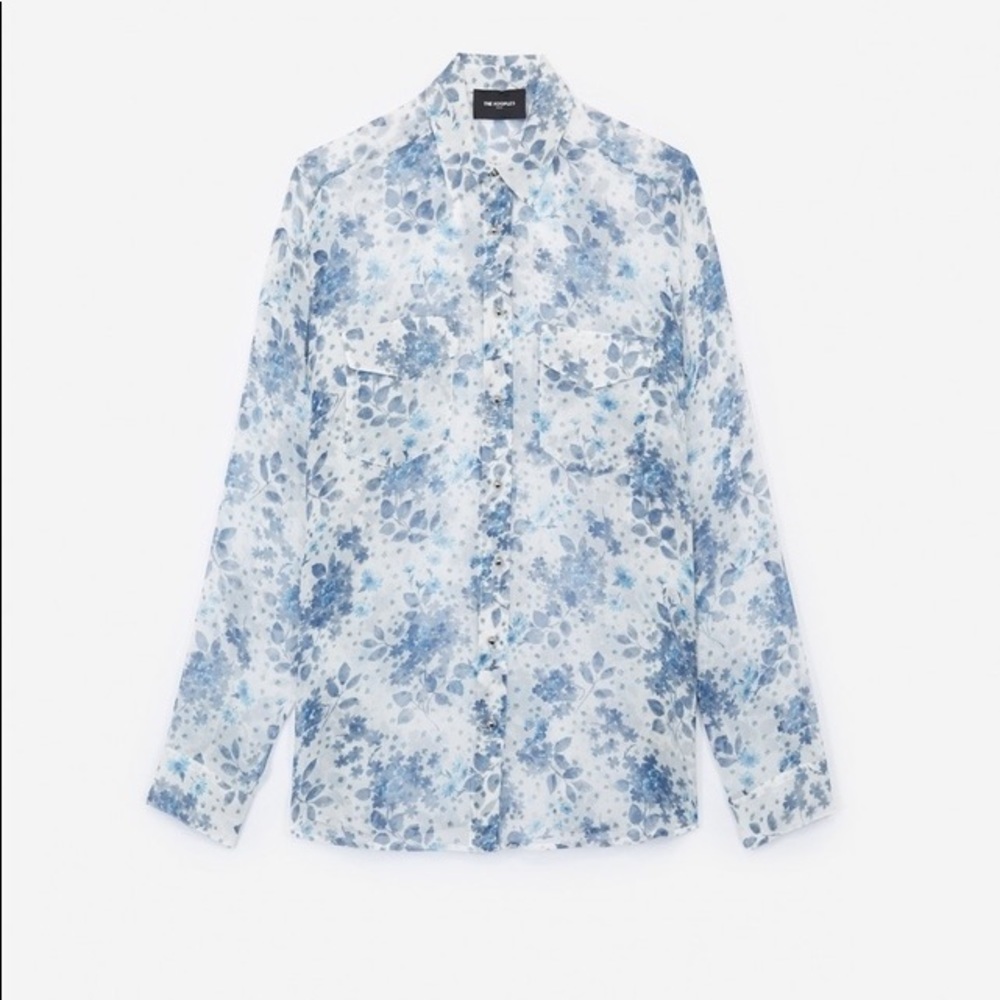 The Kooples Floral silk button down blouse